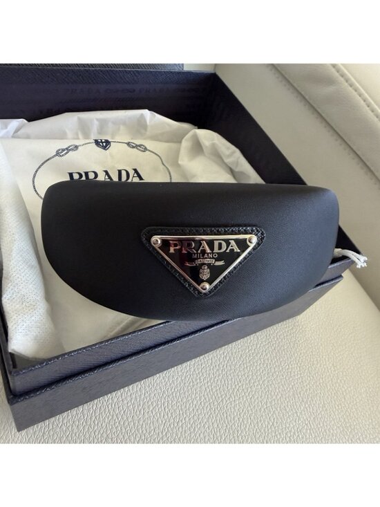 NWT PRADA Triangle logo hair accessory Hair band head band Nylon Black main image 4